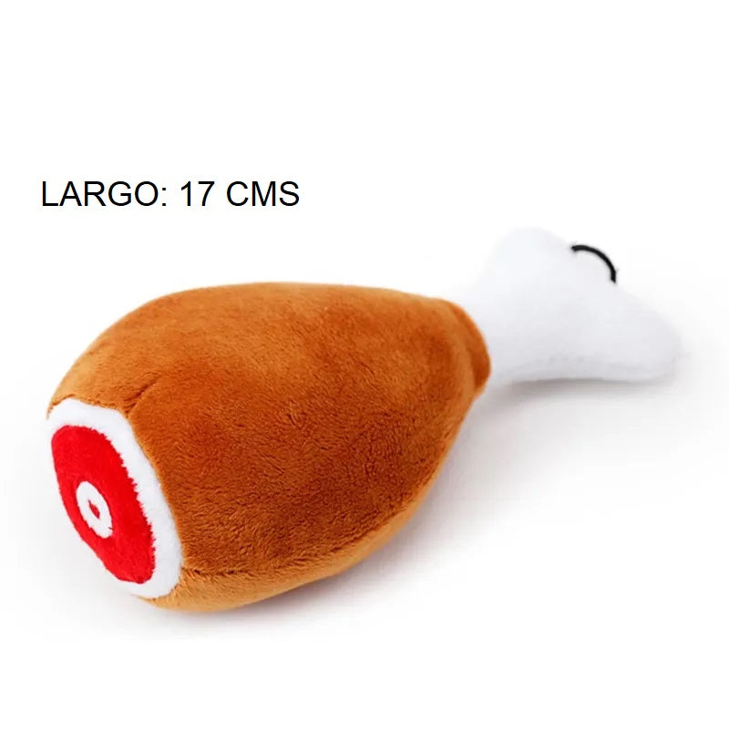 Juguete perro peluche pata de pollo