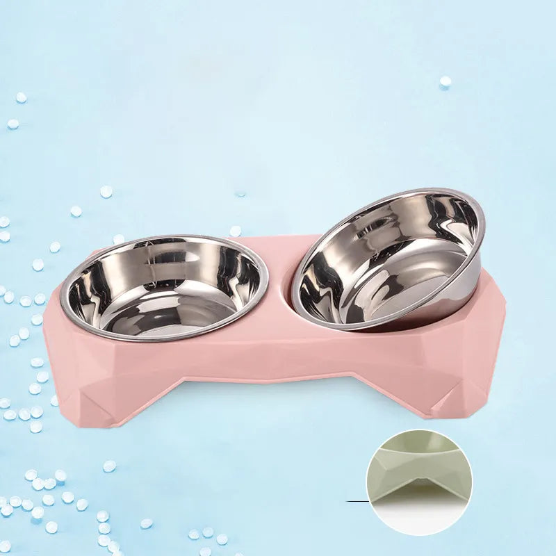 Comedero doble para perros y gatos