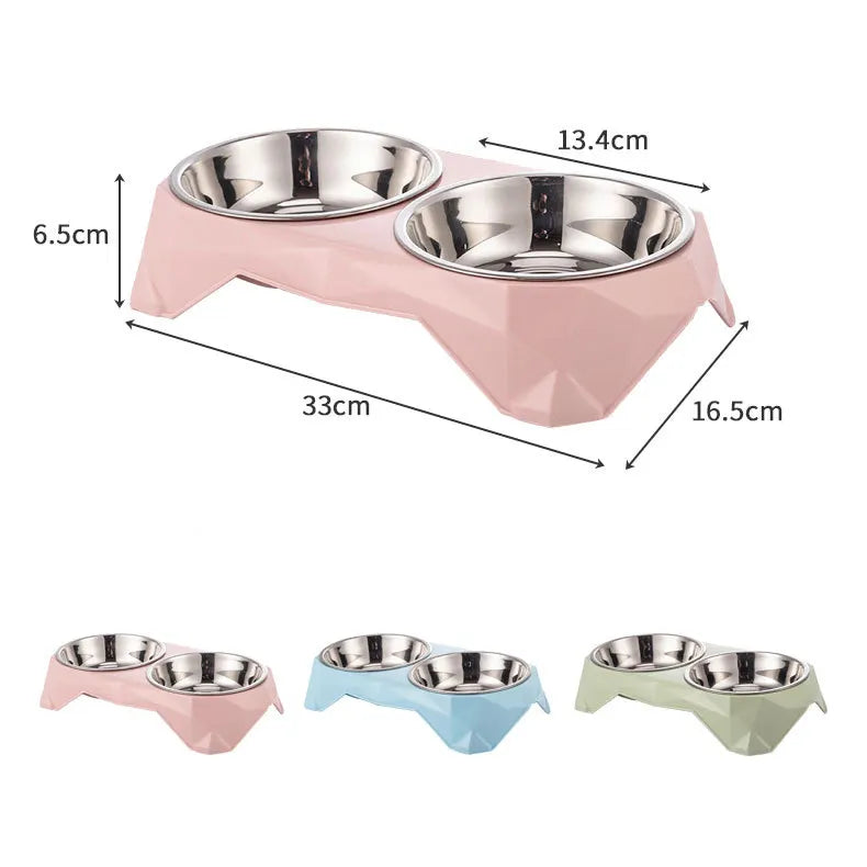 Comedero doble para perros y gatos