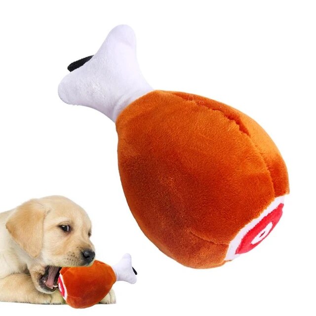 Juguete perro peluche pata de pollo